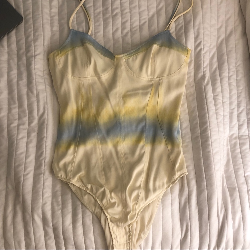 Zara tie dye structured bustier bodysuit